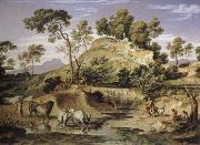 landscape with shepherds and cows, Joseph Anton Koch
